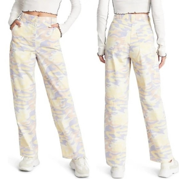 Topshop Pants - Topshop Pastel Camo Wide Leg Pants